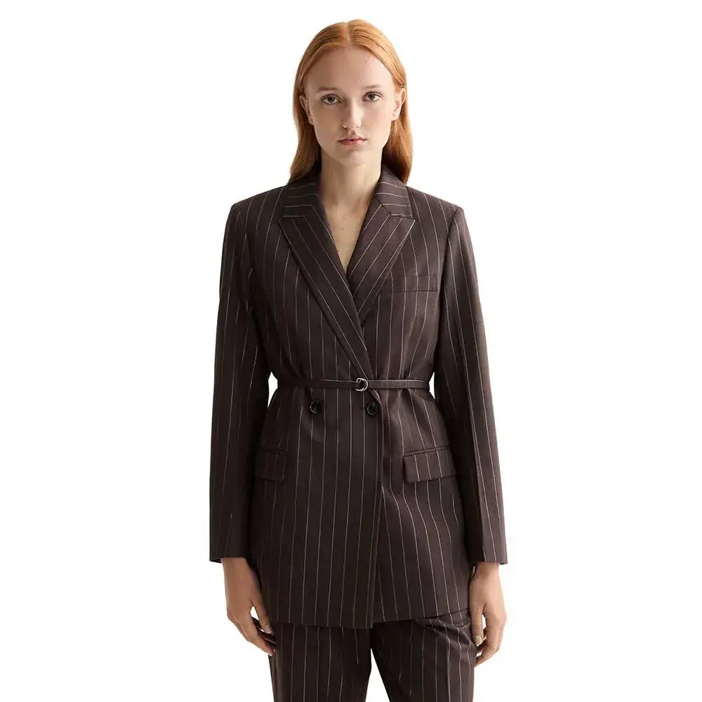 

Блейзер Scotch & Soda Double Breasted Lurex Pinstripe, коричневый