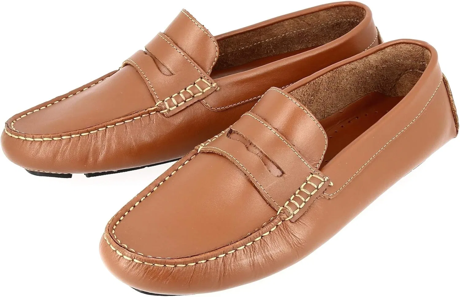 Мужские спортивные мокасины из натуральной кожи, цвет коньяк FORLI MAN, Brown — фото 4