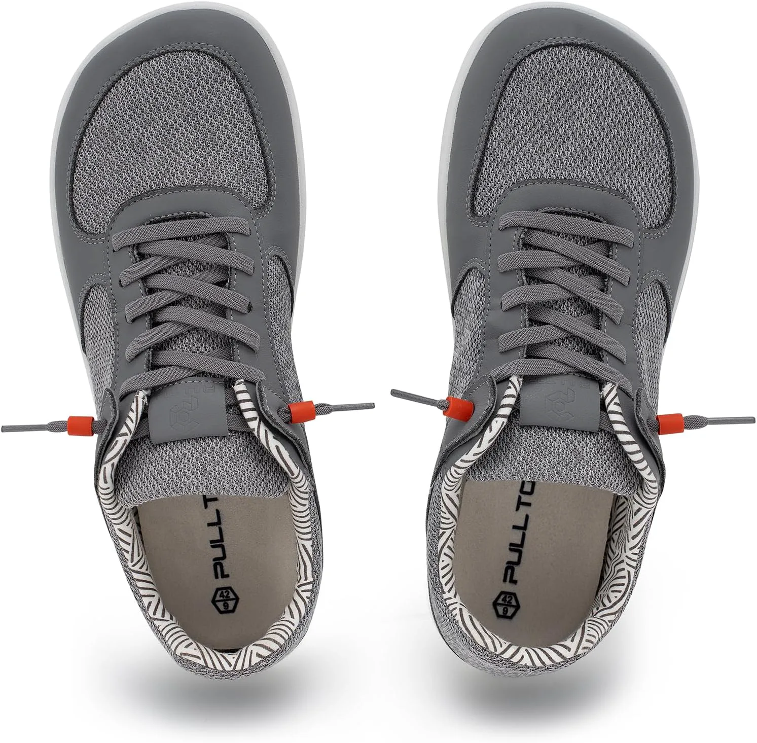 Мужские туфли Pulltop Barefoot с широкой носовой частью - минималистичные туфли-босоножки, кроссовки без каблука, слайпы для ходьбы, противоскользящие, серый — фото 4
