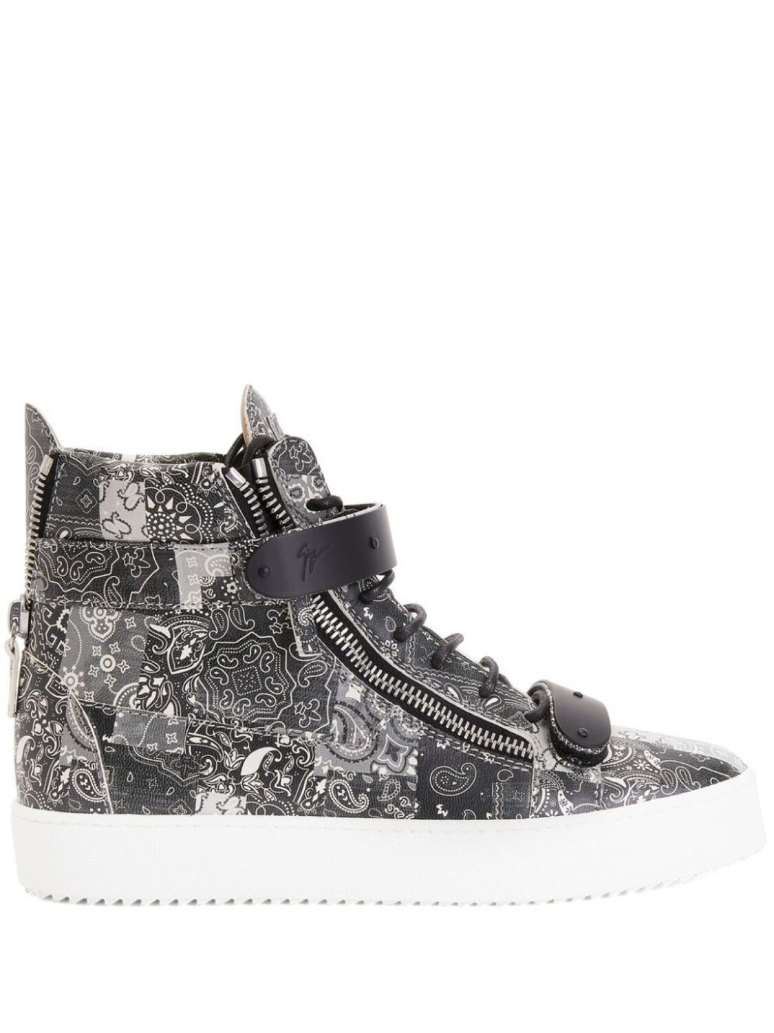 

Giuseppe Zanotti высокие кроссовки с принтом пейсли, черный, Серый, Giuseppe Zanotti высокие кроссовки с принтом пейсли, черный