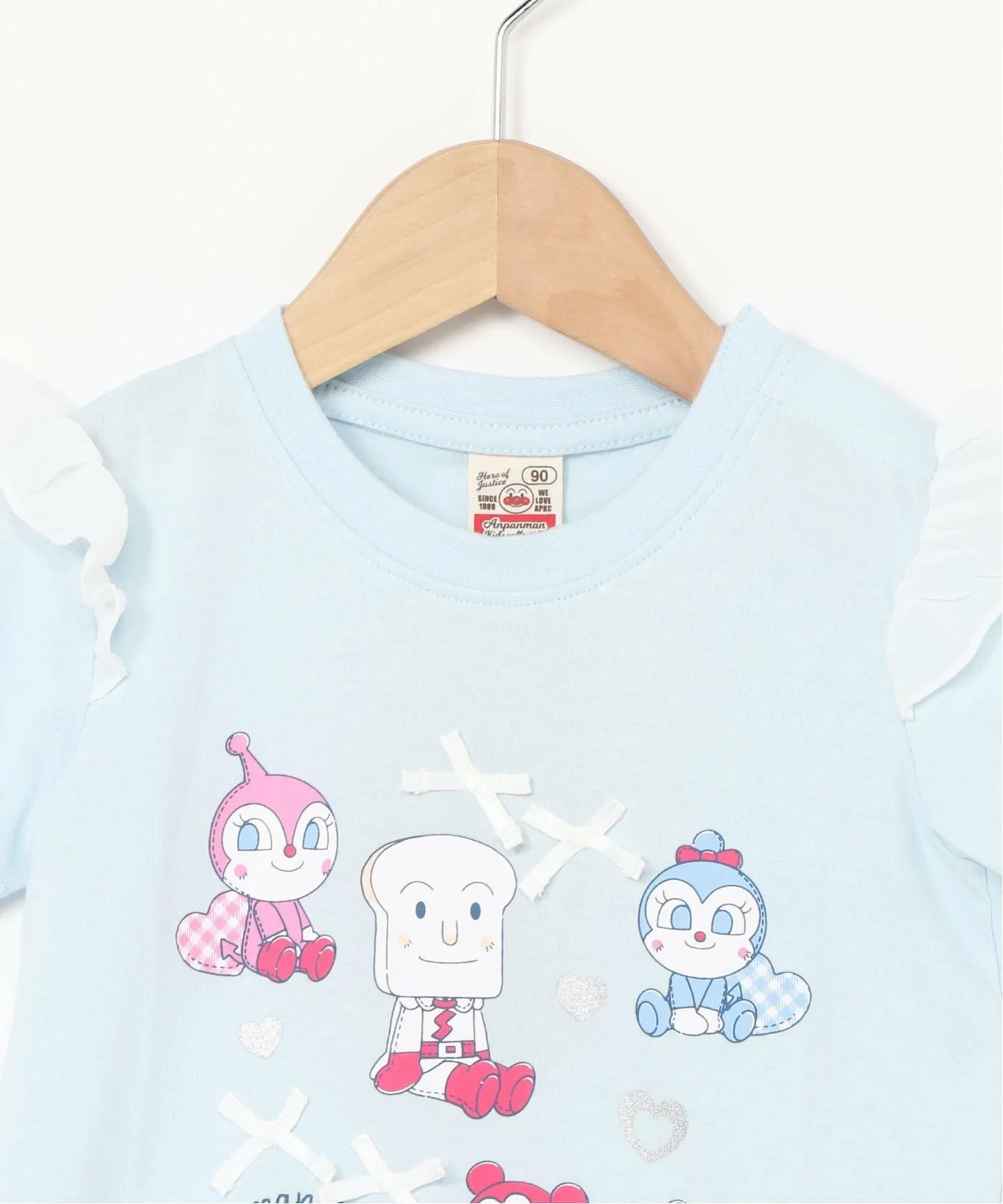 Футболка с коротким рукавом и плюшевой игрушкой APKC/(K) Anpanman Kids Collection, Saxophone Blue — фото 4