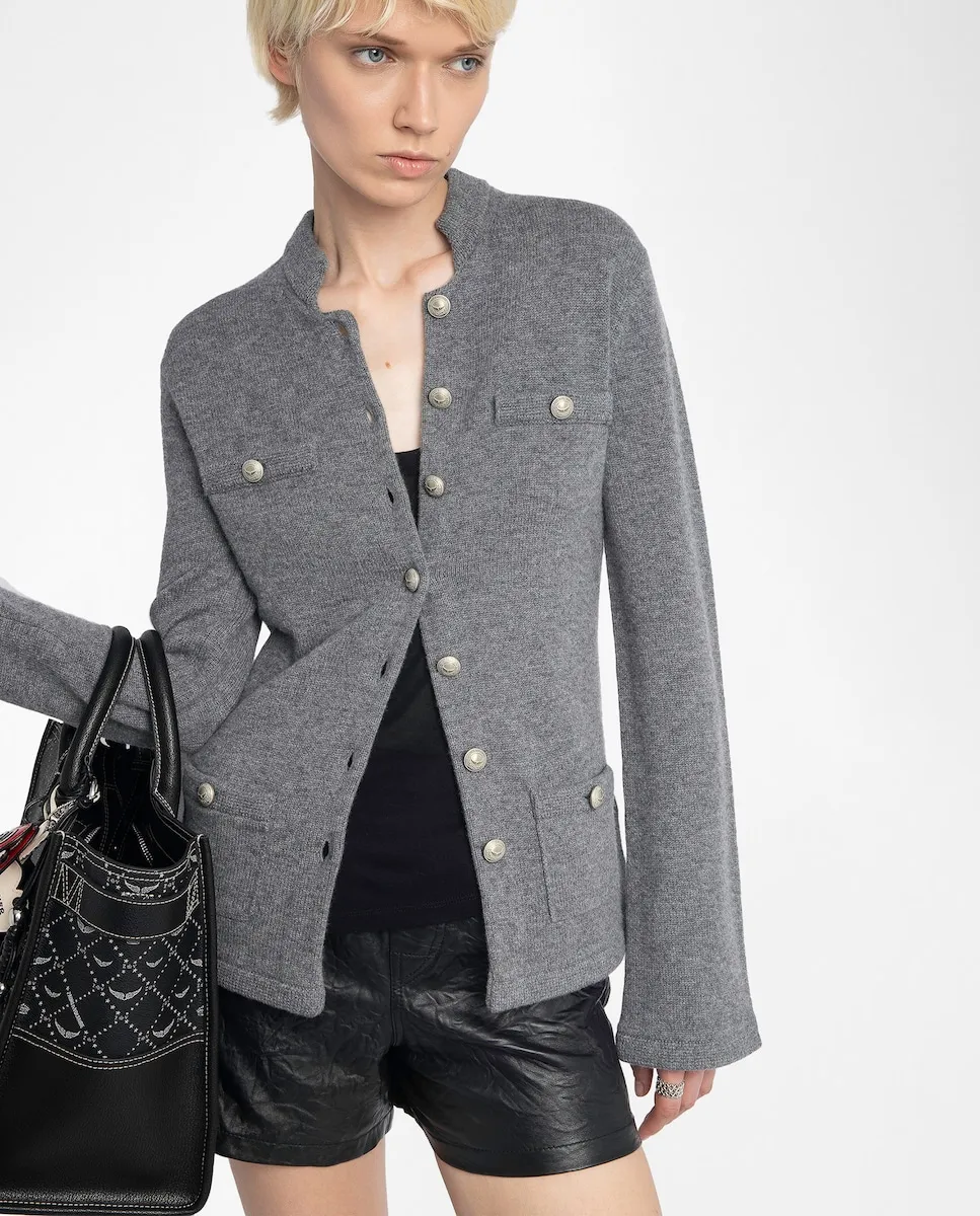 

Женский кардиган Люси с длинными рукавами из шерсти Zadig & Voltaire, темно-серый