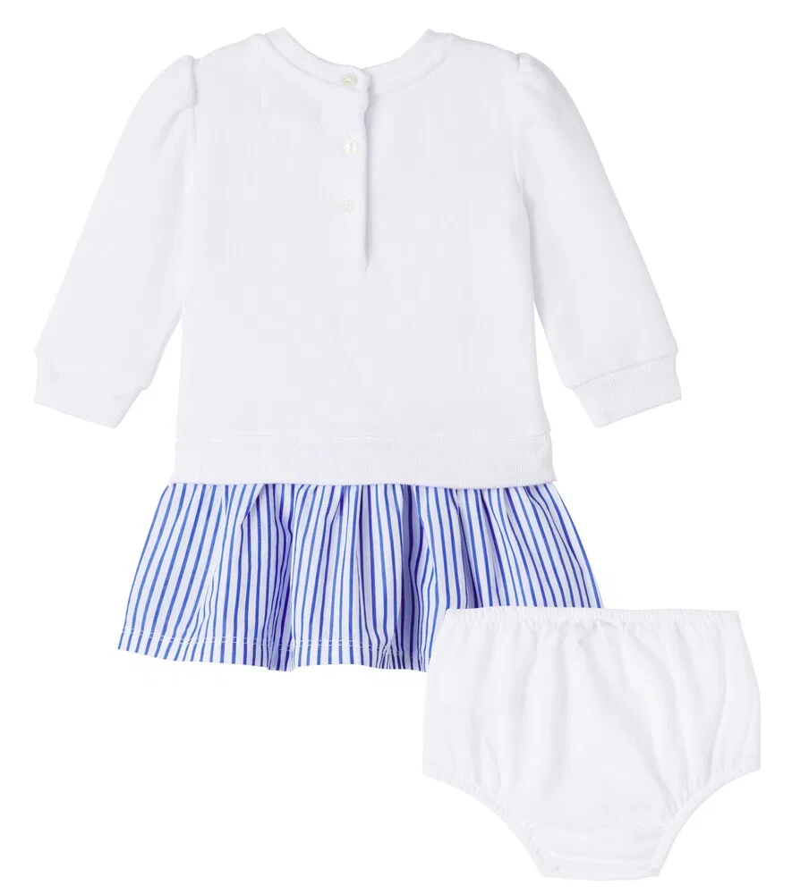Комплект из панталон и платья для малыша Поло Polo Ralph Lauren Kids, белый — фото 4