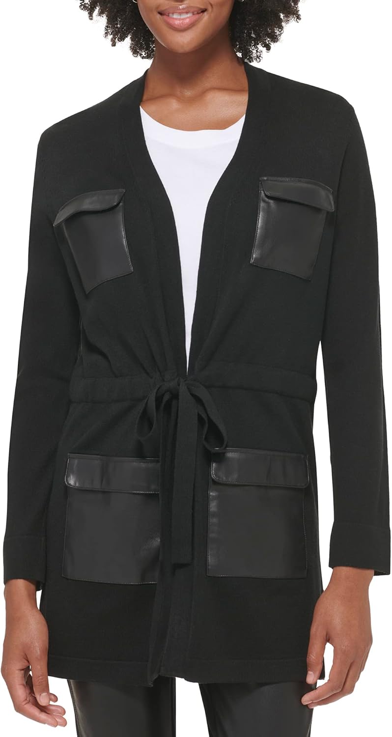 

Женский свитер-тренч Calvin Klein, длинный, акриловый, Black