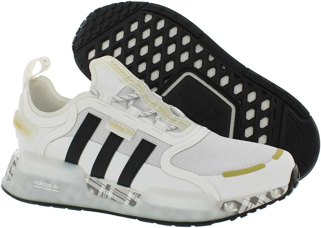 Детские кроссовки для бега Adidas NMD_V3, белый/черный/золотой — фото 4