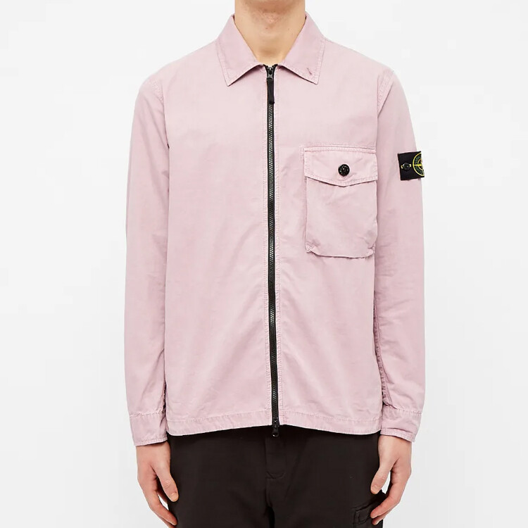 Рубашка мужская розовая Stone Island, розовый — фото 3