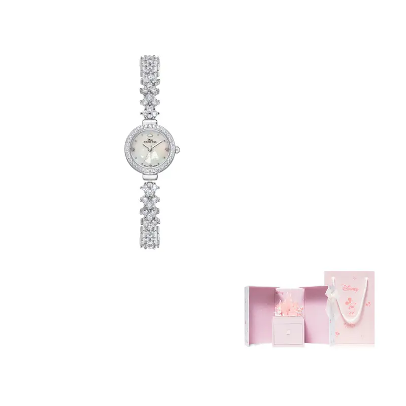 

Disney Часы Princess Quartz Movement Watch Women's Watch Mother of Pearl Color Watch Dial, Moon White