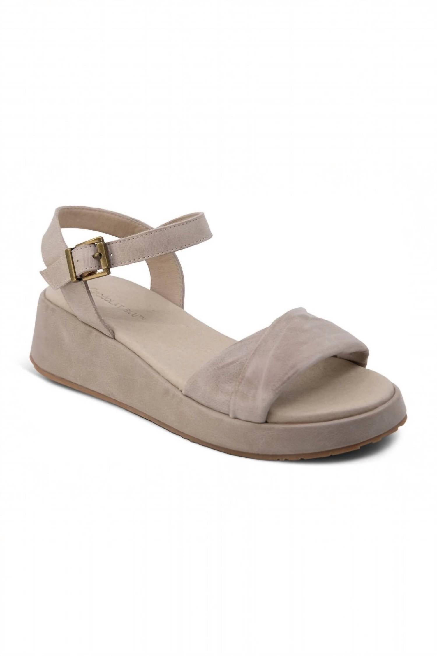 Women's Elly Leather Sandal In Taupe CHOCOLAT BLU, Taupe