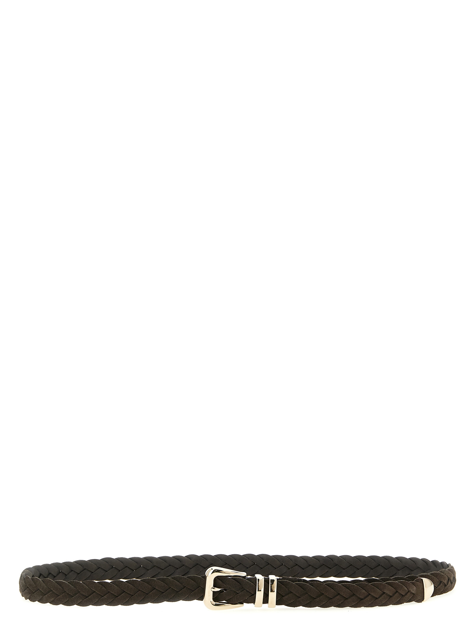 

Плетеный ремень из телячьей кожи Brunello Cucinelli, коричневый