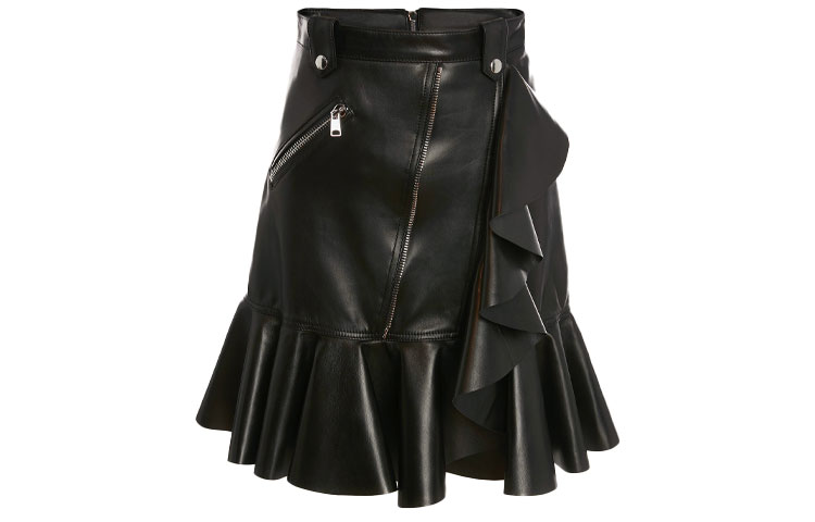 Alexander McQueen Кожаная короткая юбка Women's Black — фото 3