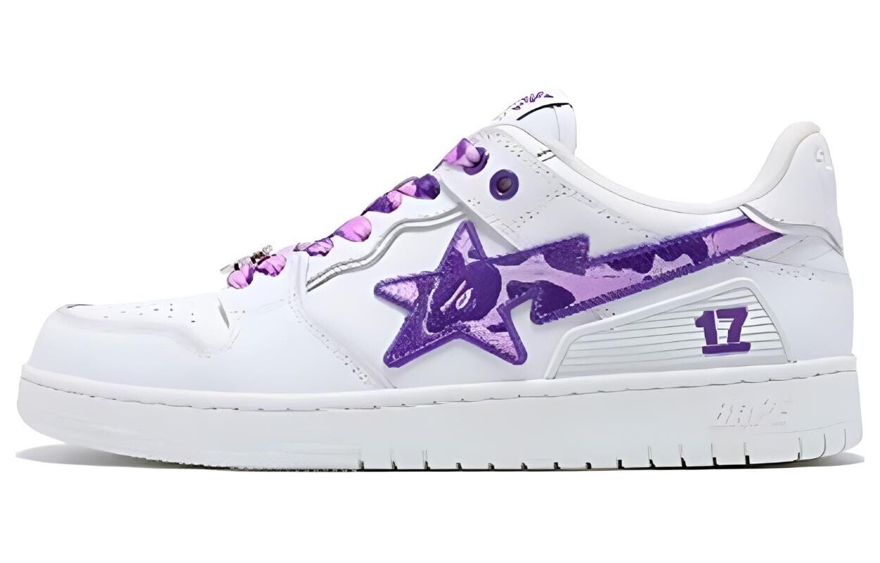 

Кроссовки A BATHING APE SK8 Skateboarding Shoes Unisex Low-top White/Purple, фиолетовый