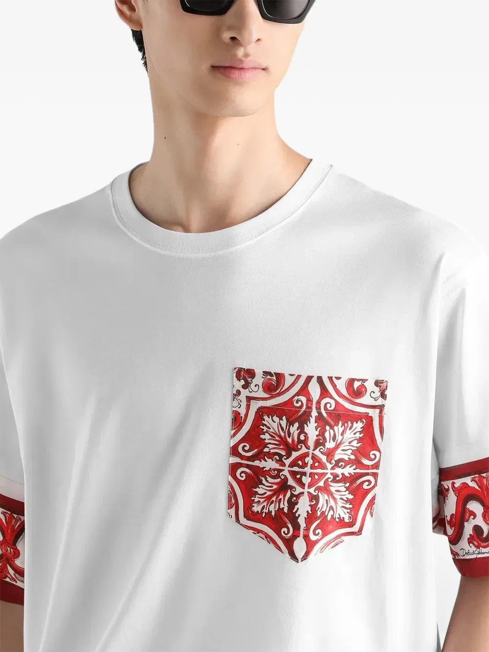 Футболка с принтом Majolica Dolce & Gabbana, белый — фото 4