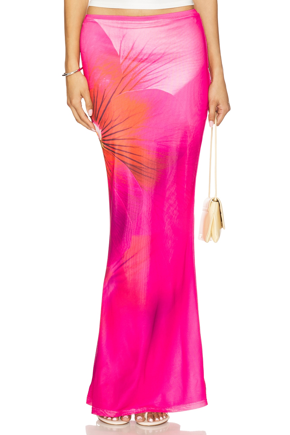 

Длинная юбка Zarela Runaway The Label, pink flower