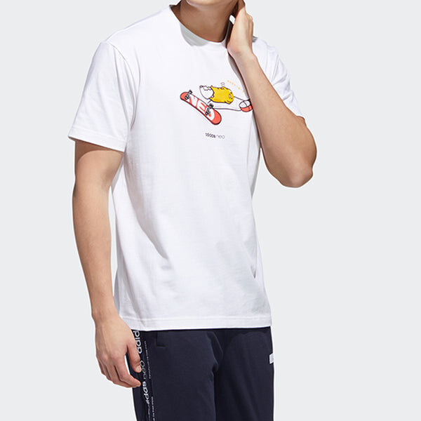 Футболка neo yellow sports short sleeve white Adidas, белый — фото 3