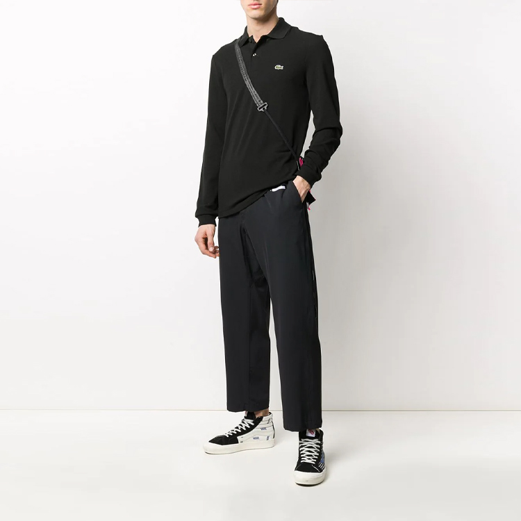 Футболка поло с длинным рукавом и нашивкой с логотипом LACOSTE, 166/Темно-синий — фото 3