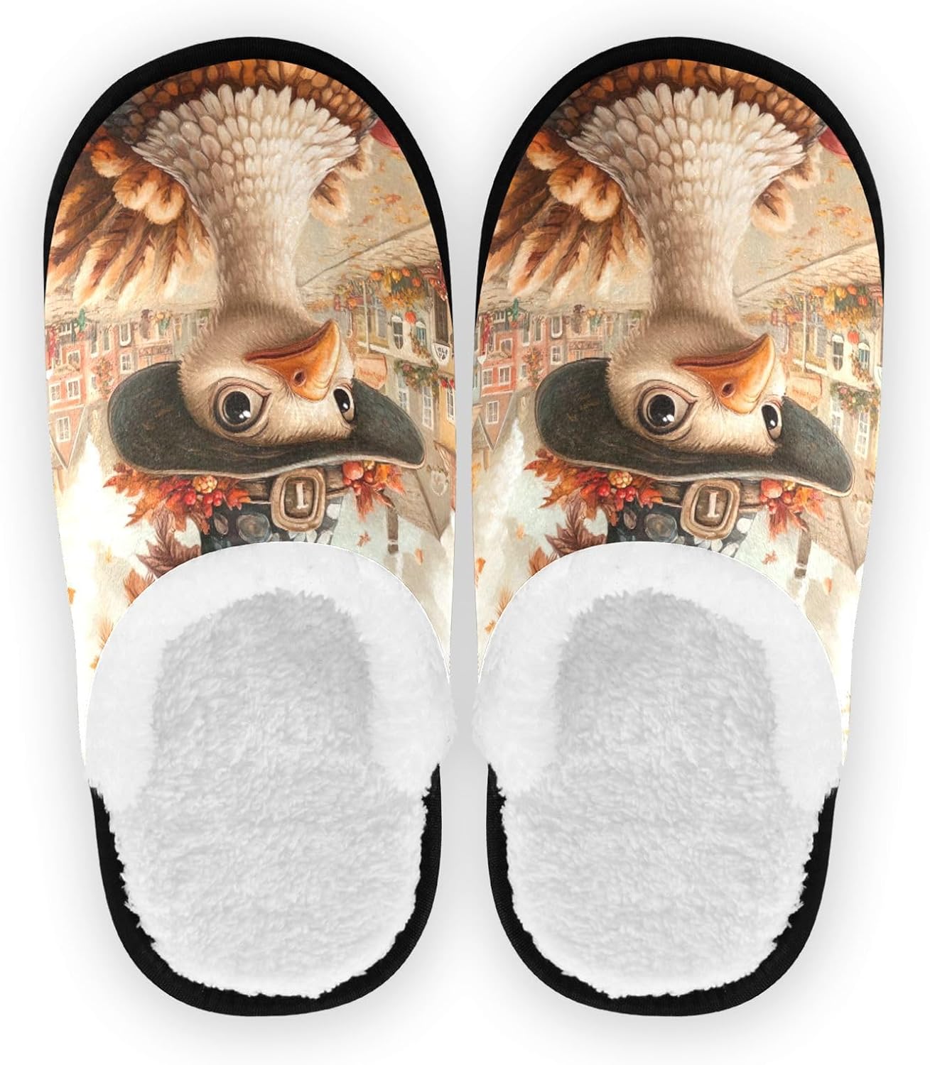

Домашние тапочки UMIRIKO с осенним дизайном, индейкой и тыквой, для женщин и мужчин, моющиеся, с противоскользящей подошвой, с сумкой для хранения, для путешествий и спа 20858813, Turkey