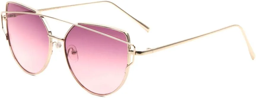 

Солнцезащитные очки Oceanic Color с плоскими линзами, изогнутой верхней перекладиной и геометрическим дизайном «кошачий глаз» M10212-FT-OC Sunglasses Luxe, Purple