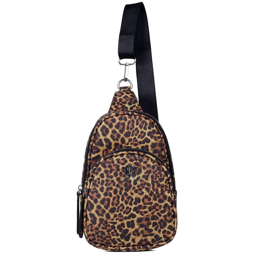 

Сумка-слинг из веганской кожи Julia Buxton с цветочным принтом, цвет Leopard Black