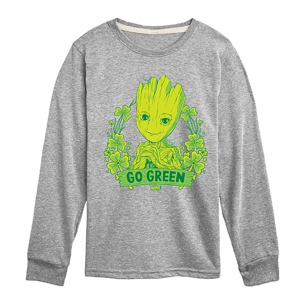 

Футболка с длинным рукавом Marvel Groot Go Green для мальчиков 8-20 Licensed Character