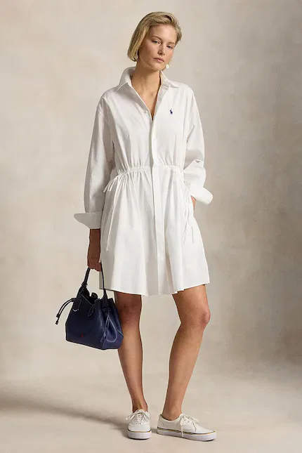 Платье рубашечное хлопковое MW CTN PW-WVN-DRESSES Polo Ralph Lauren, белый