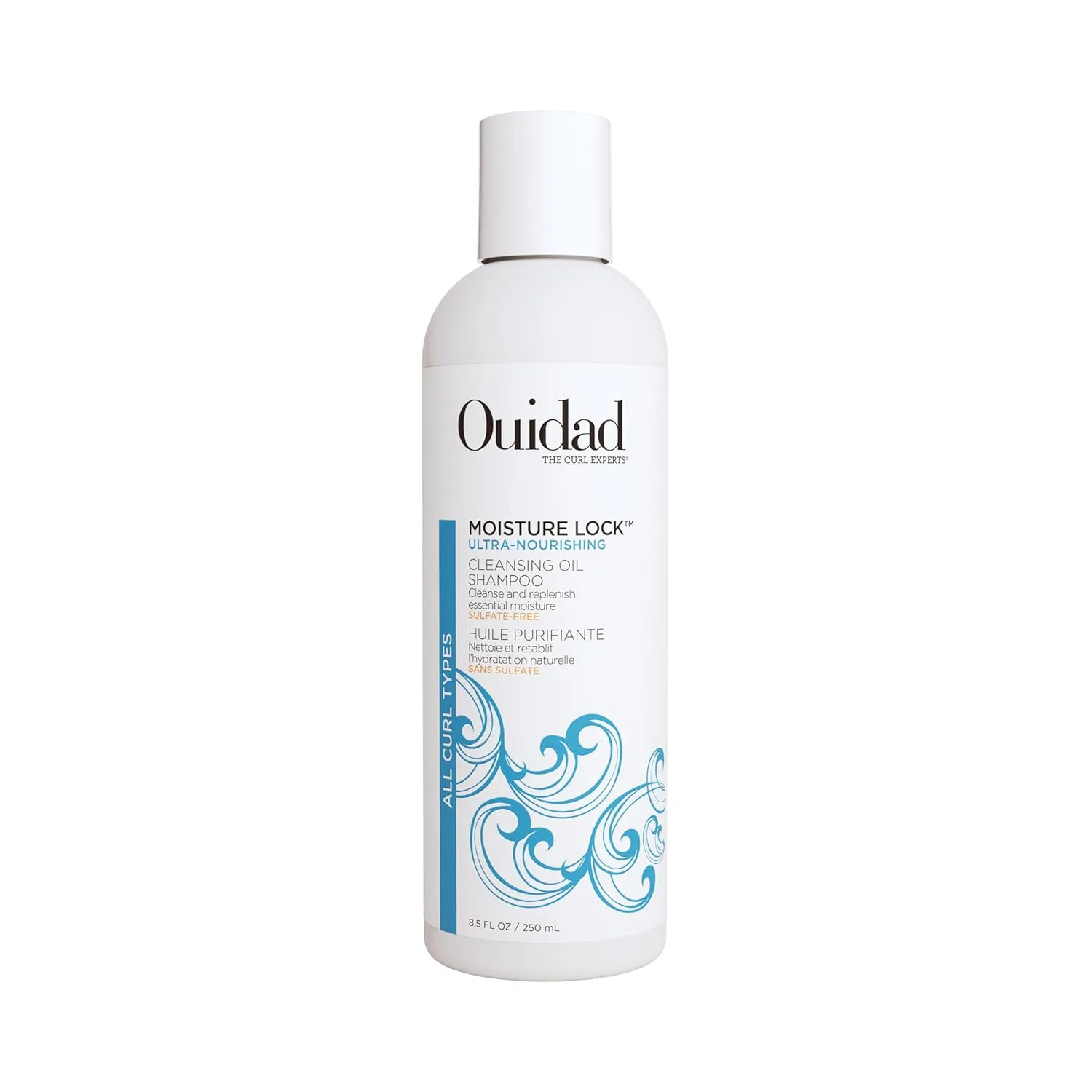 Ouidad Moisture Lock Ultra Nourishing Cleansing Oil Шампунь для вьющихся волос - бережно очищает, увлажняет и восстанавливает сухие, поврежденные локоны и кожу головы, без сульфатов, для всех типов кудрей 251 мл (.)