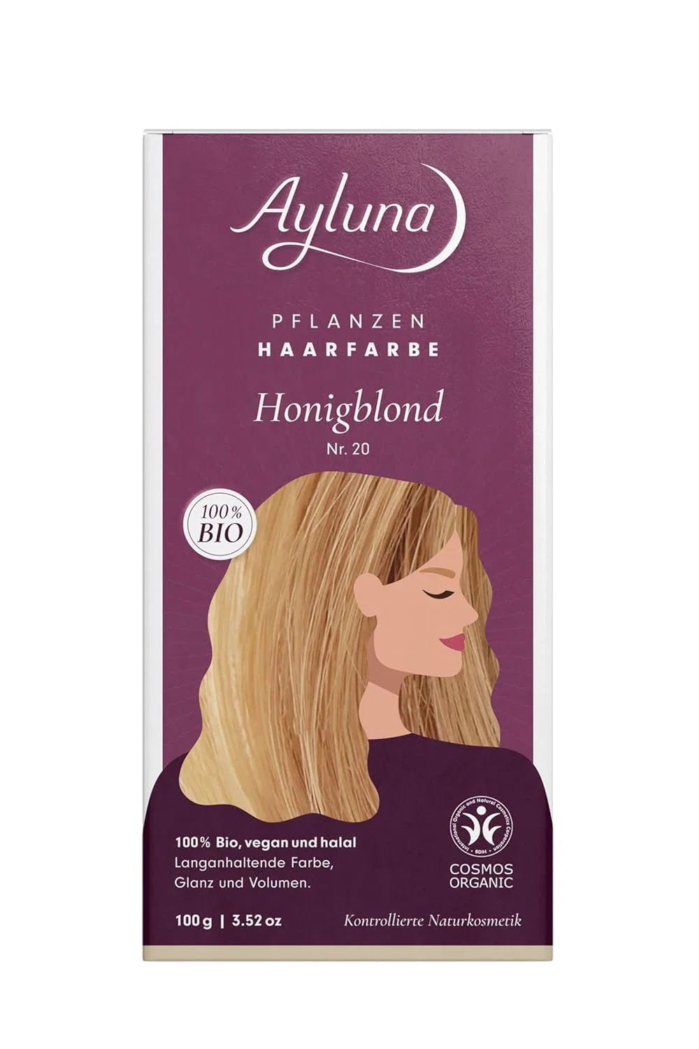 Растительная краска для волос Ayluna 20 «Медовый блонд» Ayluna