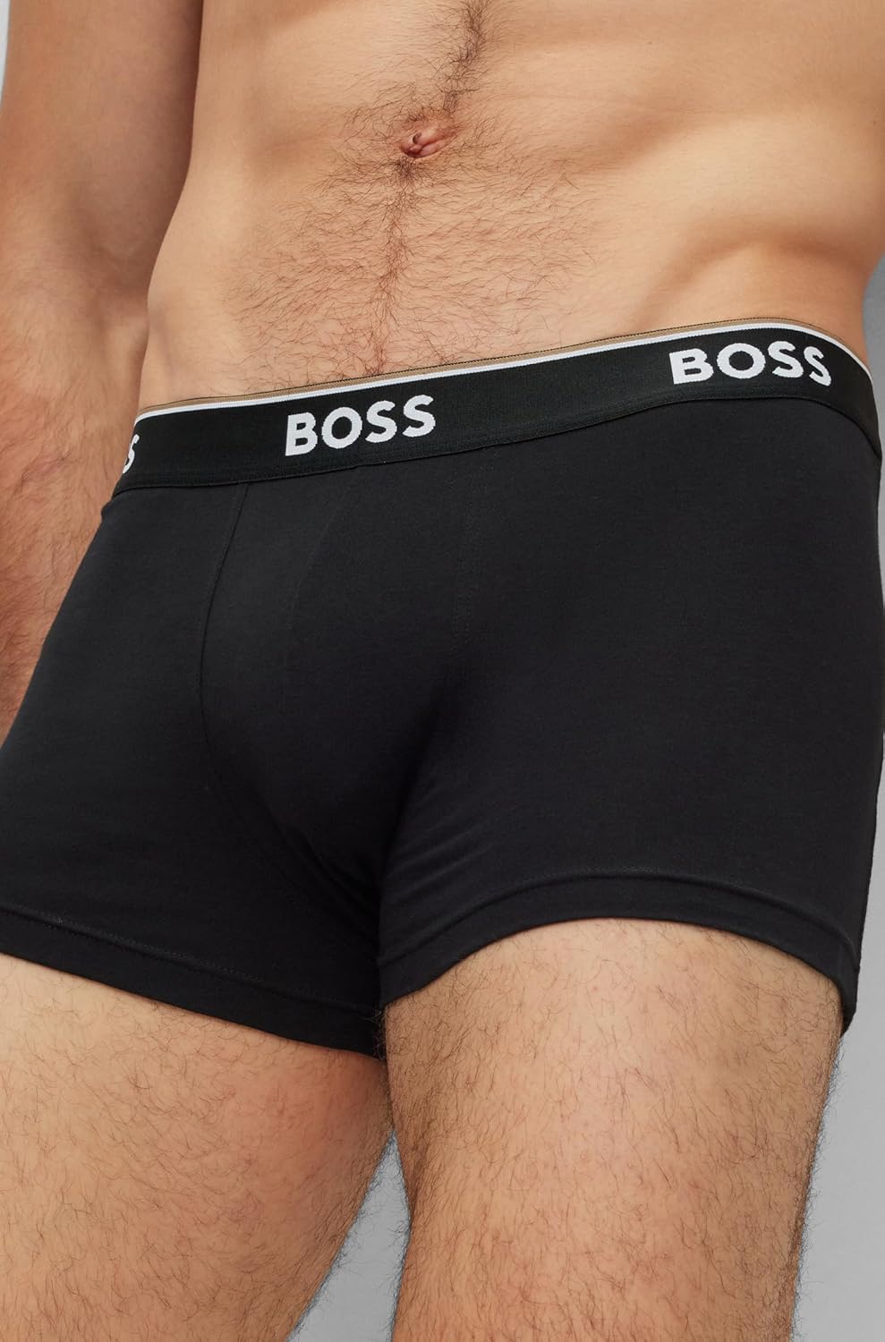 Комплект из 3-х трусов-боксеров BOSS из эластичного хлопка, стандартного кроя, Black Vinyl — фото 3
