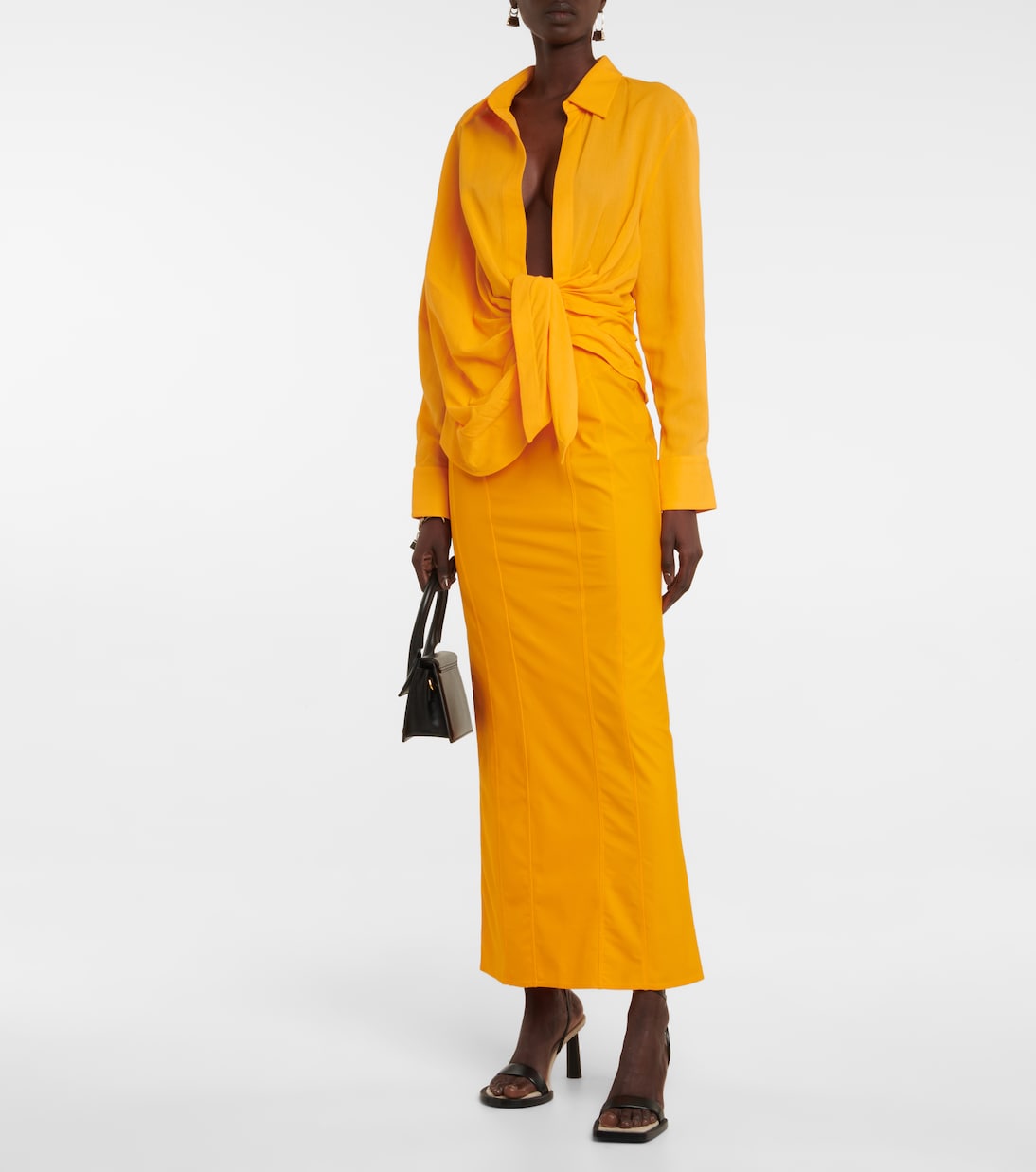 Рубашка La Chemise Bahia с завязками Jacquemus, оранжевый — фото 2