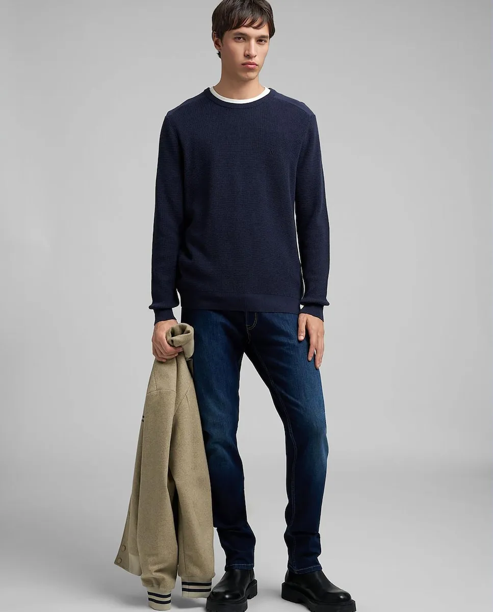 

Мужской свитер с длинными рукавами и круглым вырезом Replay, темно-синий