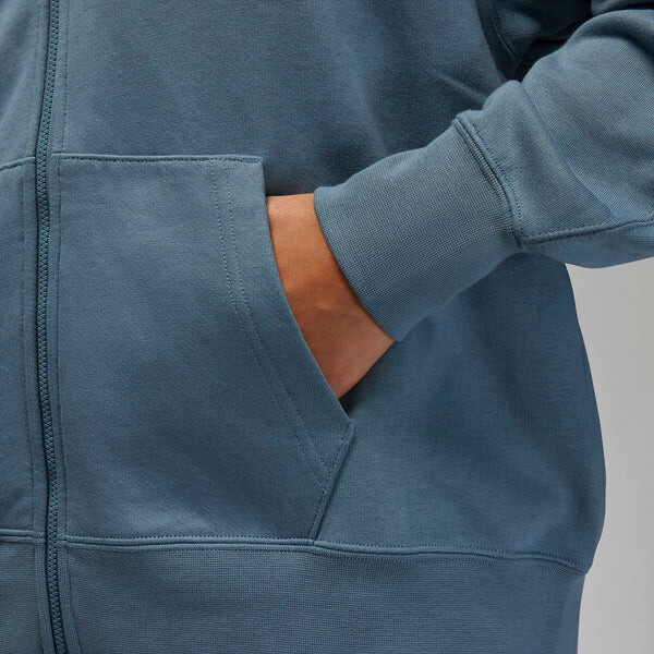 Толстовка (WMNS) Air Jordan Flight Full-Zip Hoodie 'Ozone Blue', синий — фото 3