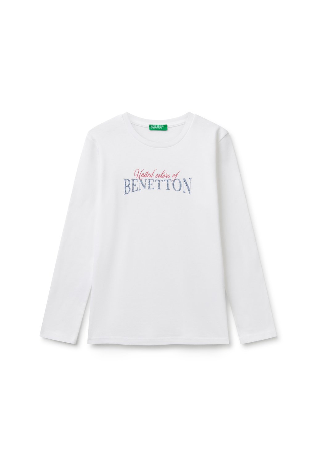 

Футболка с длинным рукавом LONG SLEEVE WITH GLITTERY United Colors of Benetton, белый