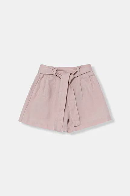 Шорты свободного кроя из льна и хлопка United Colors of Benetton, розовый