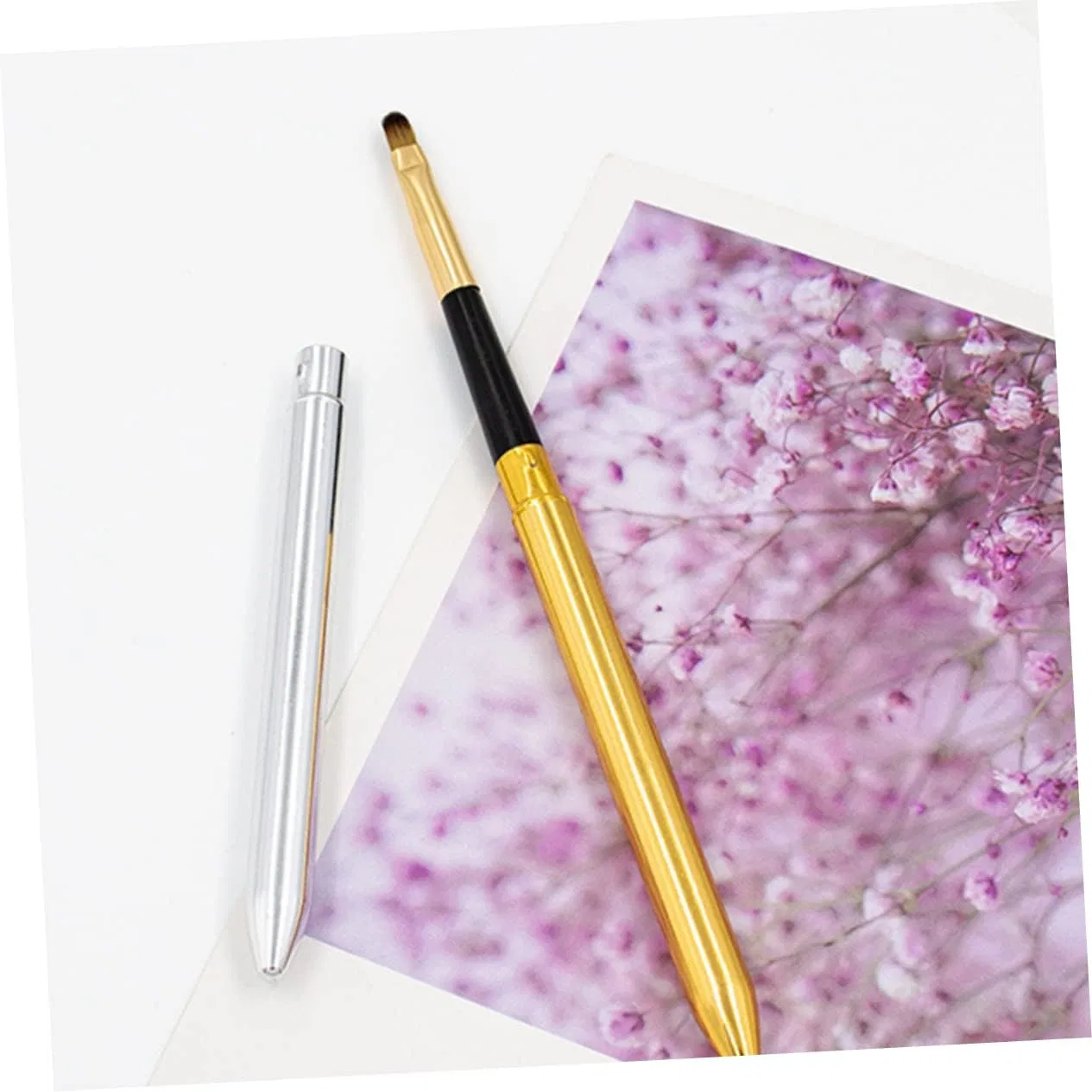 Набор кистей для губ и теней LOORGVEL 6 шт, черный/золотой/серебристый — фото 3