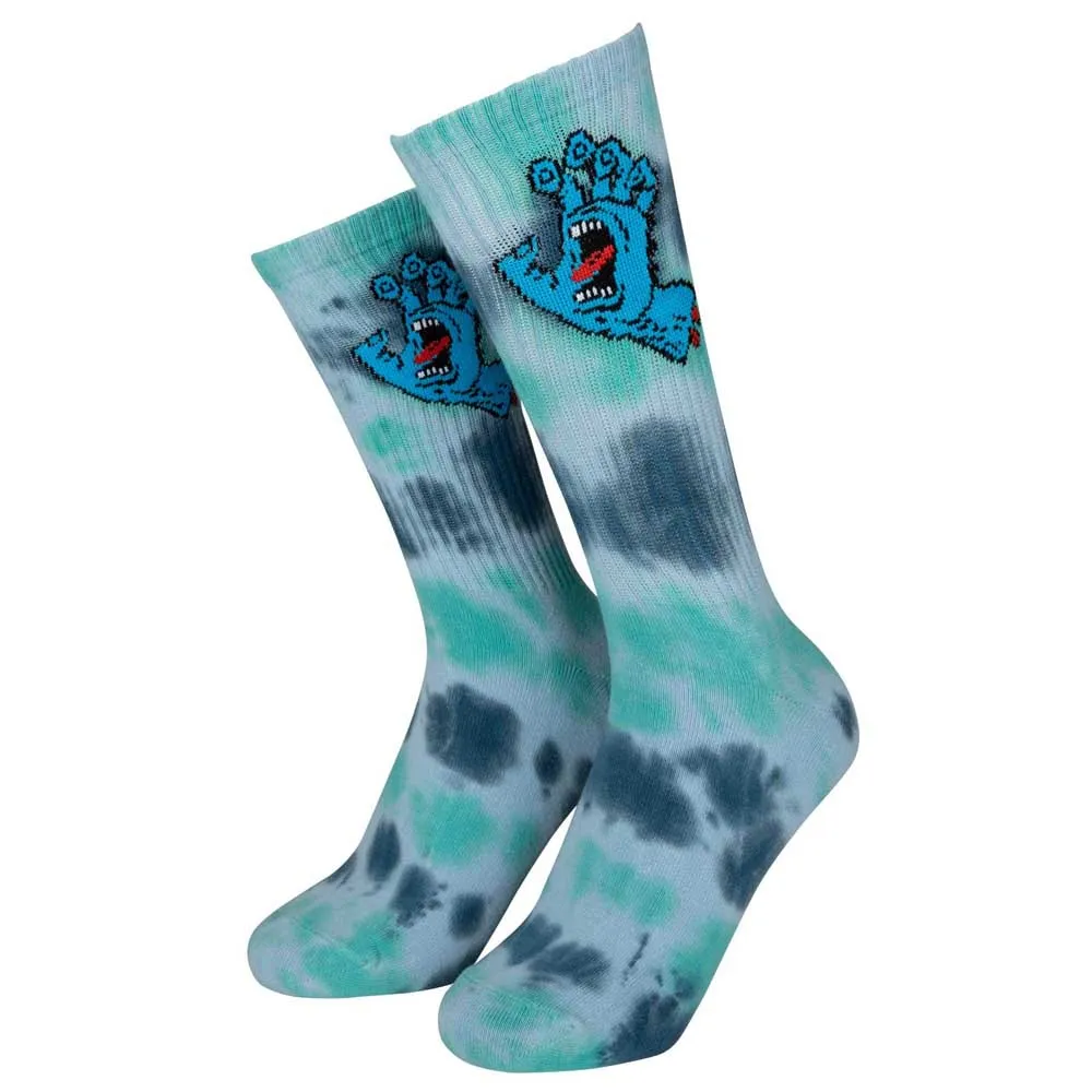 

Носки Santa Cruz Screaming hand tie dye, синий