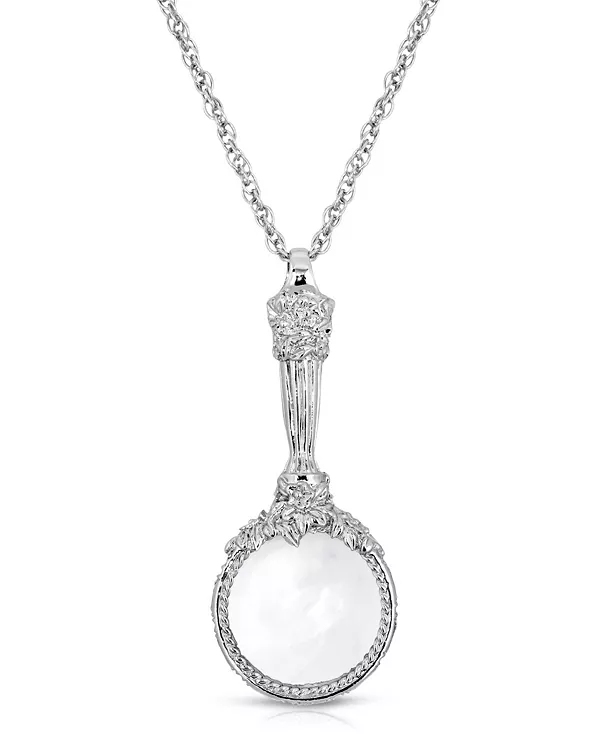 

Серебряное ожерелье с подвеской в виде увеличительного стекла длиной 30 дюймов 2028, white