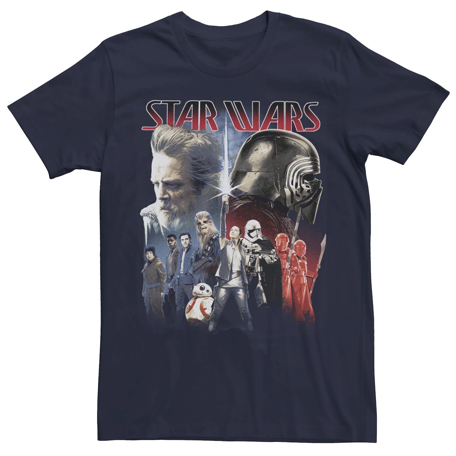 

Мужская футболка Last Jedi Group Lineup Rey Lightsaber Fade Star Wars