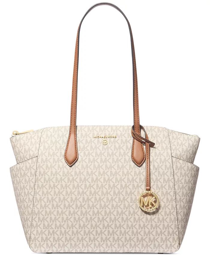 

Сумка-тоут с логотипом Marilyn, средняя, на молнии Michael Kors, белый