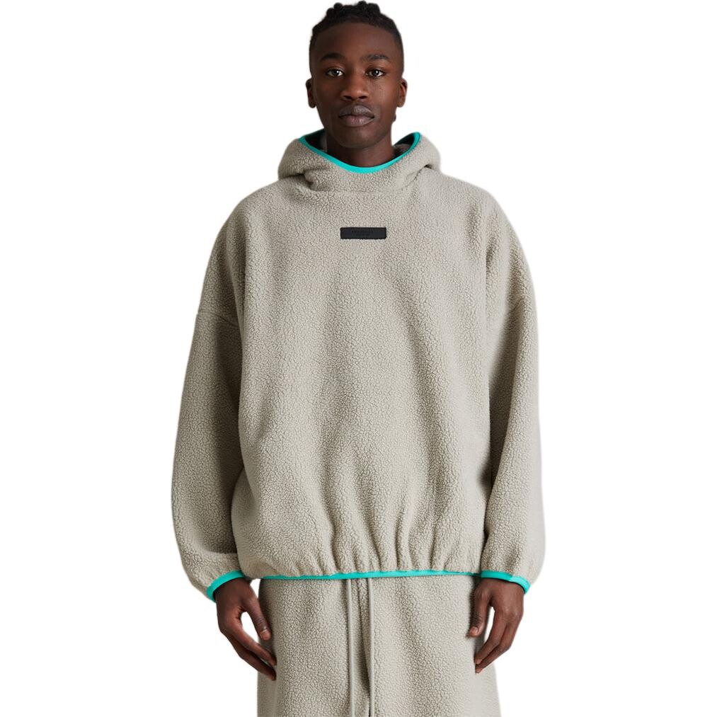 Толстовка с капюшоном из флиса с логотипом Fear Of God Essentials, цвет Seal — фото 4