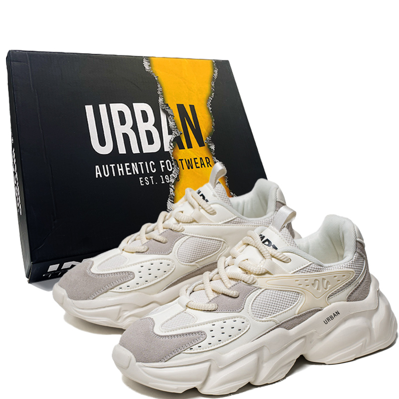 

Противоскользящие и износостойкие, легкие, увеличивающие рост низкие массивные кроссовки для мужчин URBAN AUTHENTIC, Beige