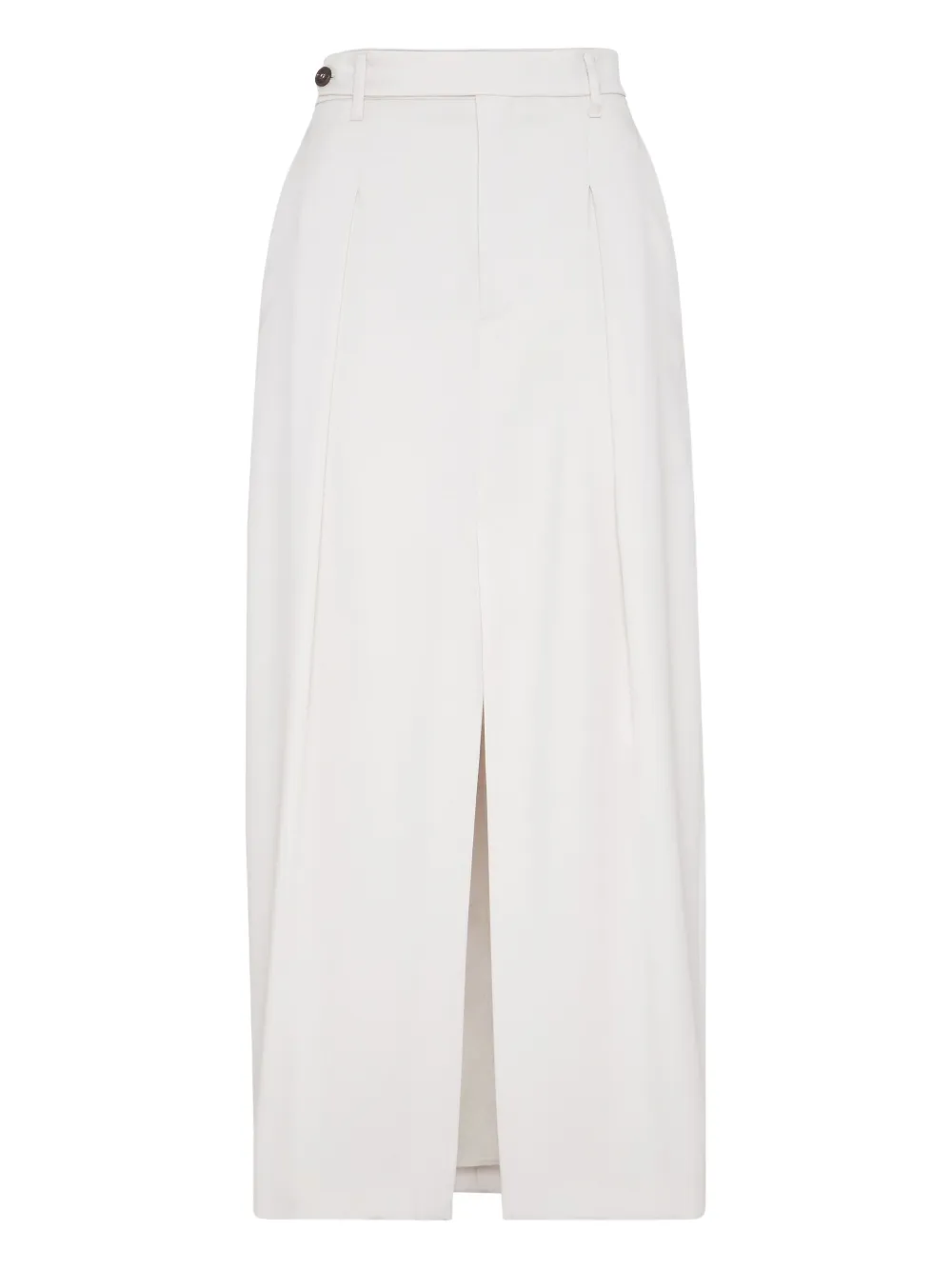 

Юбка макси с разрезом и складками Brunello Cucinelli, белый