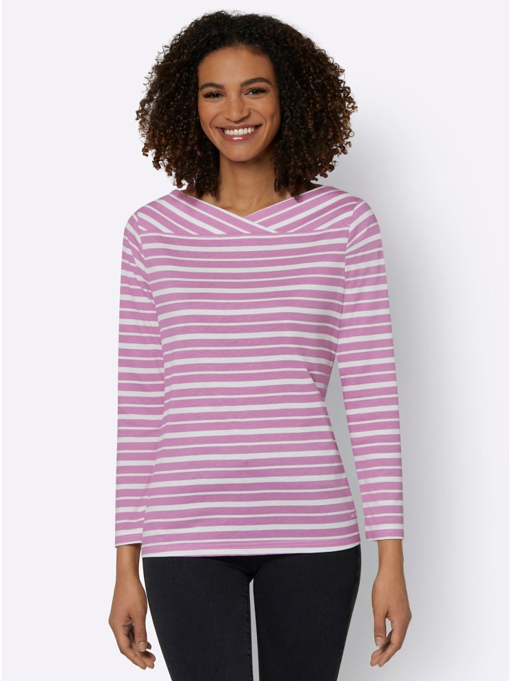 

Полосатая рубашка в полоску цвета орхидеи и шампанского WITT WEIDEN