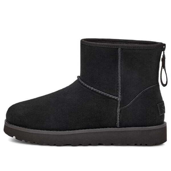 Ботинки зимние UGG с логотипом на молнии, черный