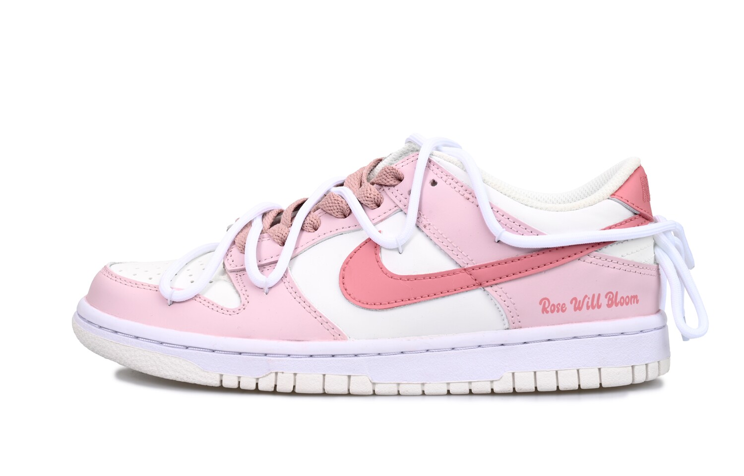

Кроссовки для скейтбординга Dunk женские с низким верхом белый/розовый Nike