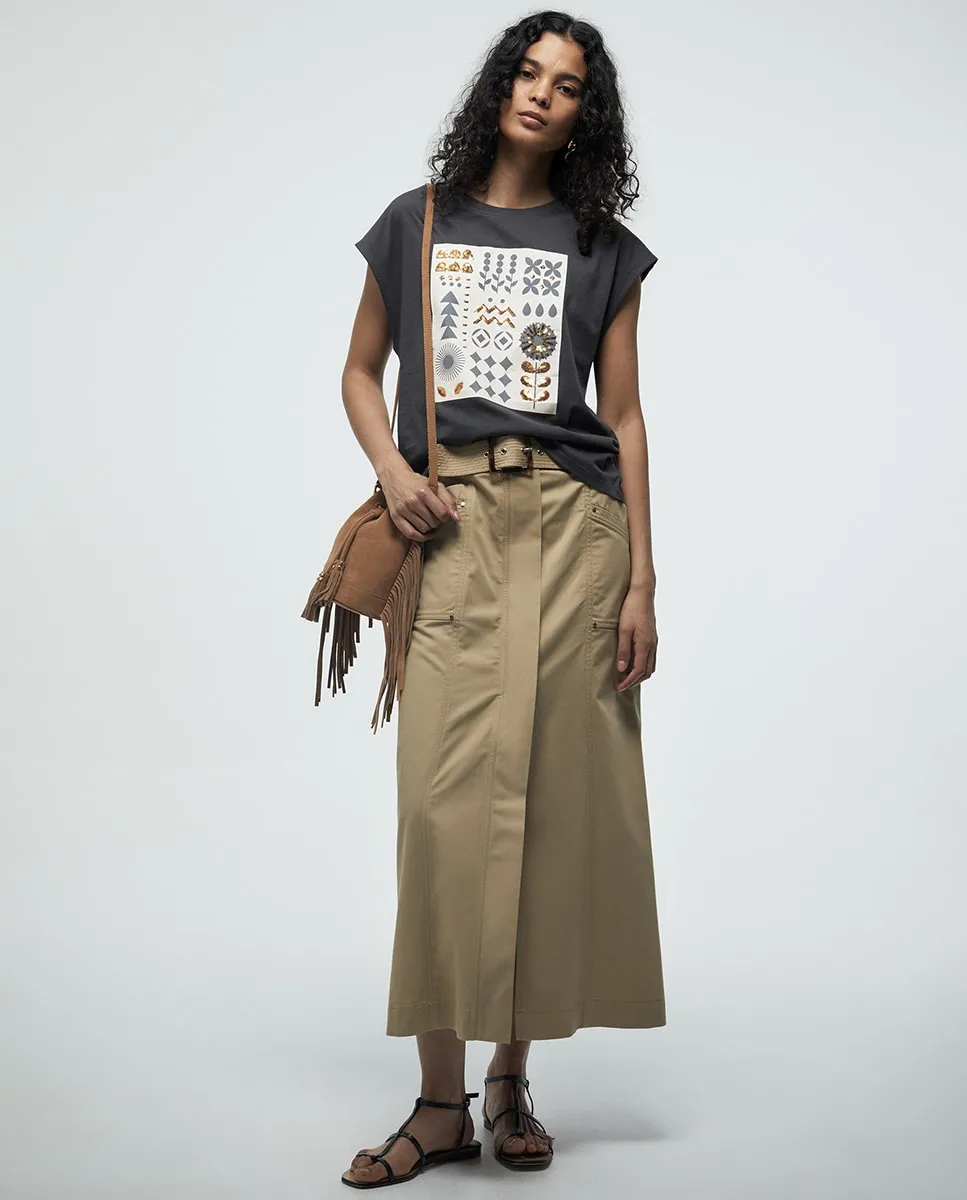 

Футболка с блестками Sfera, серо-зеленый