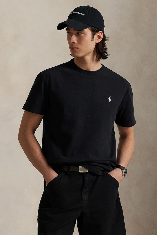 

Хлопковая футболка Polo Ralph Lauren, черный