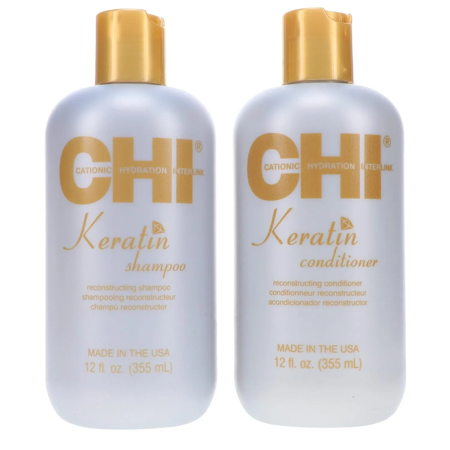 Набор для кератинового ухода CHI Keratin Gold Treatment Kit, 2 x 355 мл Chi
