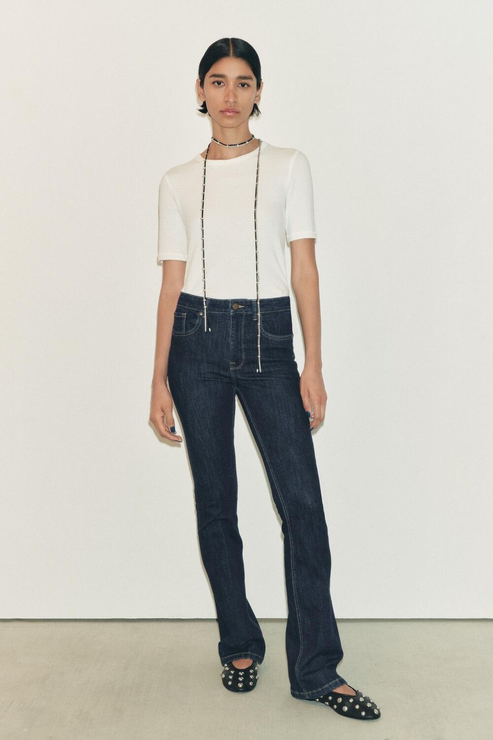 

Джинсы bootcut контурные со средней талией ZARA, синий