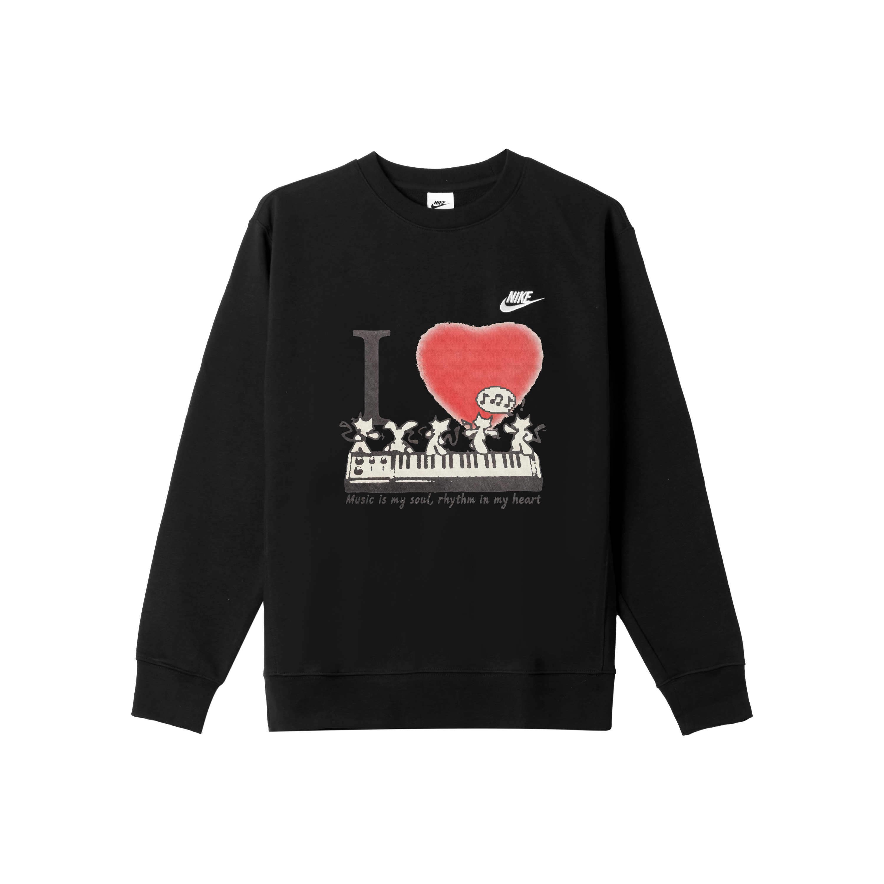 

Nike Мужская толстовка с круглым вырезом, черная, средней толщины, стандартного размера