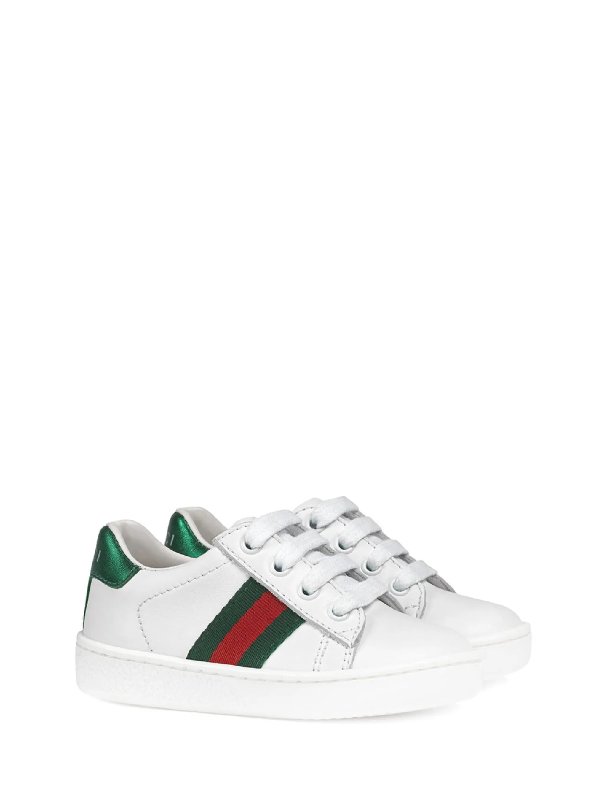 Низкие кеды с отделкой Web Gucci Kids, белый — фото 4