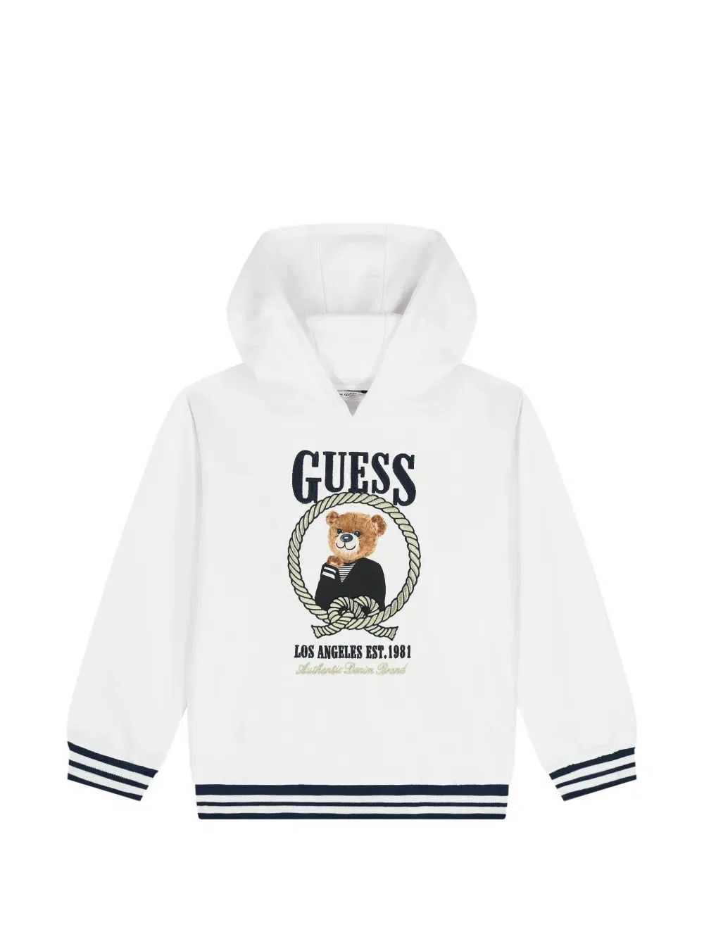 Толстовка с капюшоном и графическим принтом Guess Kids, белый